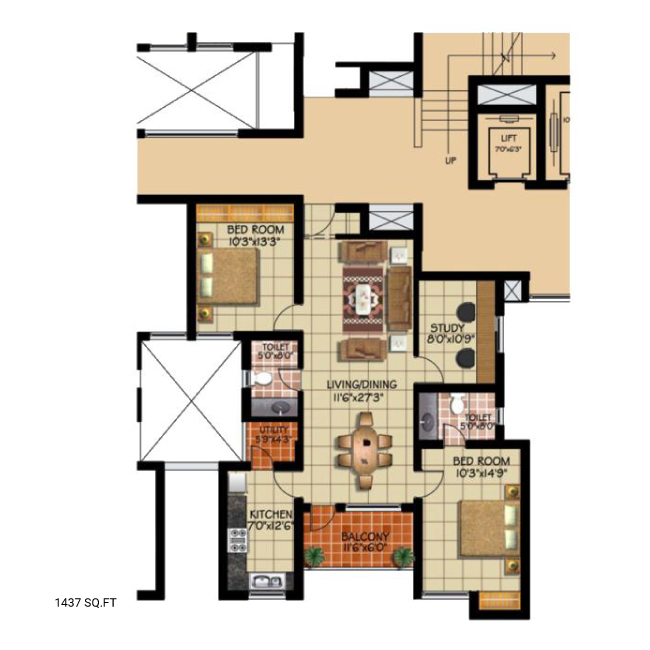 Floor Plan - 1437 Sq-ft