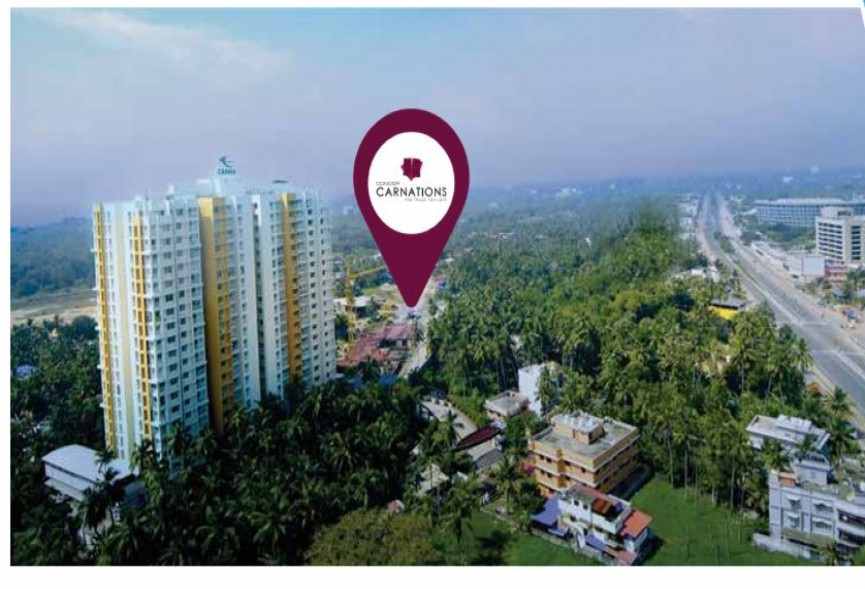 Condor Cyber Gardens Carnations 58 Lakhs onwards 2,3 BHK Flats Kazhakkottam