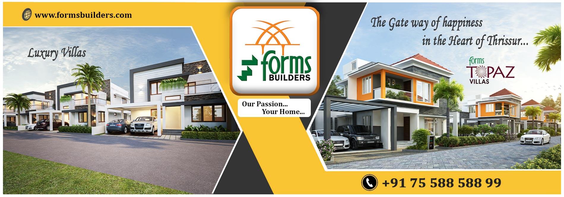 3,4 BHK Luxury Villas in Thrissur Forms builders Thrissur
