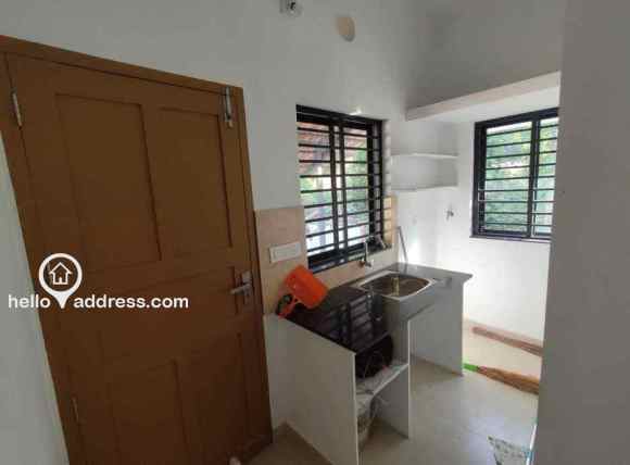 Kitchen work-area with space for washing machine