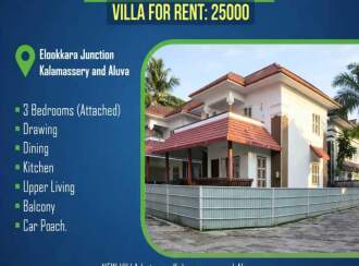 Residential House Villa for Rent in Ernakulam, Aluva, Elookkara, elookkara