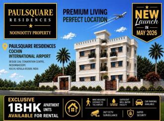 Residential Apartment for Rent in Ernakulam, Nedumbassery, Airport, Beside CIAL Convention Centre