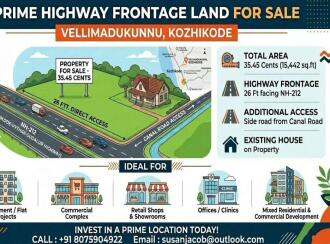 Commercial Land for Sale in Kozhikode, Kozhikode, Kozhikode, Vellimadukunnu